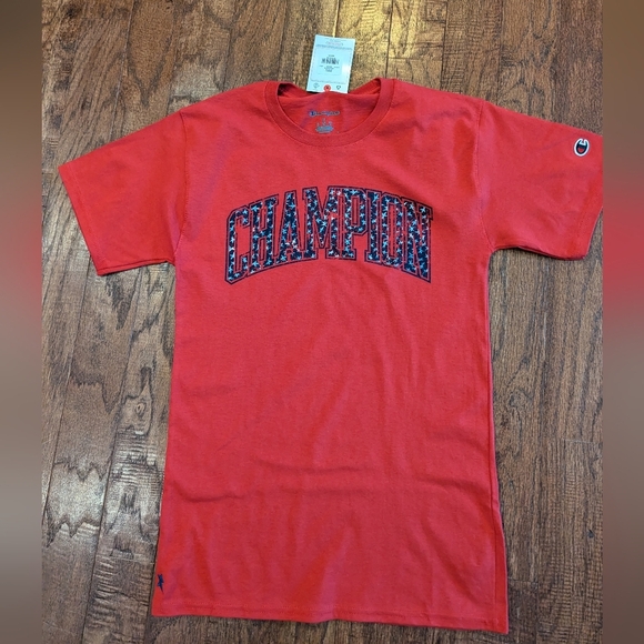 Champion red Crew Neck Short Sleeve star Graphic T-Shirt unisex S - Picture 8 of 14